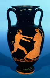 Attic Red-Figure Nolan Amphora, Decorated with a Lady Being Chased by a Satyr, c.450-440 BC
